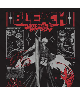 Біла чоловіча футболка з аніме-принтом «T-shirt Bleach - Ichigo Getsuga Tensho»