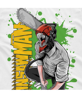 Футболка біла з принтом «T-shirt Chainsaw Man - Denji Green»