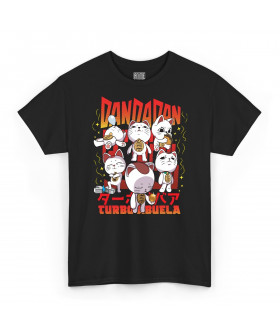 Чорна чоловіча футболка з аніме-принтом «T-shirt DanDaDan - Turbo Abuela»
