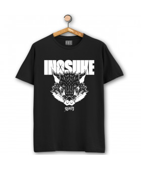 Чорна чоловіча футболка з аніме-принтом «T-shirt Demon Slayer - Inosuke Face»