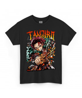 Чорна чоловіча футболка з аніме-принтом «T-shirt Demon Slayer - Tanjiro Art»