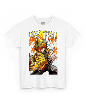 Біла чоловіча футболка з аніме-принтом «T-shirt Demon Slayer - Zenitsu Art»