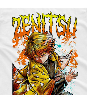 Футболка біла з принтом «T-shirt Demon Slayer - Zenitsu Art»