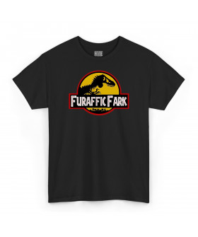 Чорна чоловіча футболка з аніме-принтом «T-shirt Film - Furaffic Fark»