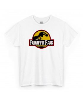 Біла чоловіча футболка з аніме-принтом «T-shirt Film - Furaffic Fark»