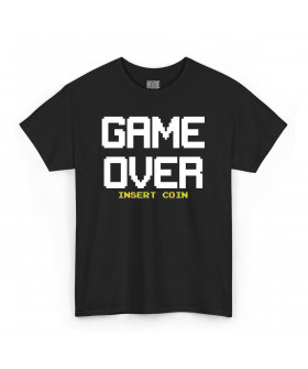 Чорна чоловіча футболка з аніме-принтом «T-shirt Divertenti - Game Over»