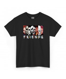 Чорна чоловіча футболка з аніме-принтом «T-shirt Serie Tv- Horror Friends»