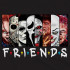 Чорна чоловіча футболка з аніме-принтом «T-shirt Serie Tv- Horror Friends»