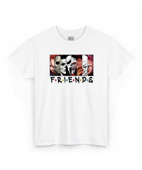 Біла чоловіча футболка з аніме-принтом «T-shirt Serie Tv- Horror Friends»
