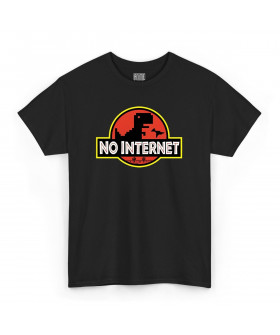 Чорна чоловіча футболка з аніме-принтом «T-shirt Film - No Internet»