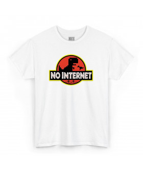 Біла чоловіча футболка з аніме-принтом «T-shirt Film - No Internet»