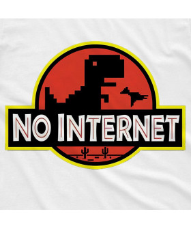 Біла чоловіча футболка з аніме-принтом «T-shirt Film - No Internet»