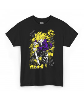 Чорна чоловіча футболка з аніме-принтом «T-shirt Dragon Ball - Trunks Murales»