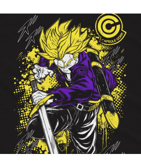 Чорна чоловіча футболка з аніме-принтом «T-shirt Dragon Ball - Trunks Murales»