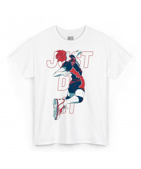 Біла чоловіча футболка з аніме-принтом «T-shirt haikyuu - Just do it»