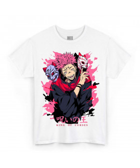 Чорна чоловіча футболка з аніме-принтом «T-shirt Jujutsu Kaisen - Sukuna Mask»