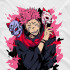 Біла чоловіча футболка з аніме-принтом «T-shirt Jujutsu Kaisen - Sukuna Mask»