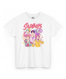 Біла чоловіча футболка з аніме-принтом «T-shirt K-Pop Demon Hunter - Saja Boys»