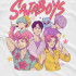 Біла чоловіча футболка з аніме-принтом «T-shirt K-Pop Demon Hunter - Saja Boys»