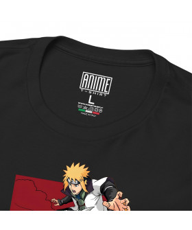 Чорна чоловіча футболка з аніме-принтом «T-shirt Naruto - Minato Jiraya Naruto»