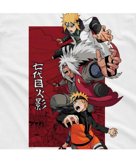 Біла чоловіча футболка з аніме-принтом «T-shirt Naruto - Minato Jiraya Naruto»