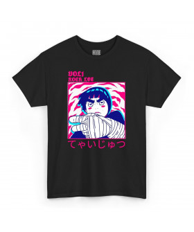Чорна чоловіча футболка з аніме-принтом «T-shirt Naruto - Rock Lee»