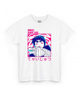 Біла чоловіча футболка з аніме-принтом «T-shirt Naruto - Rock Lee»