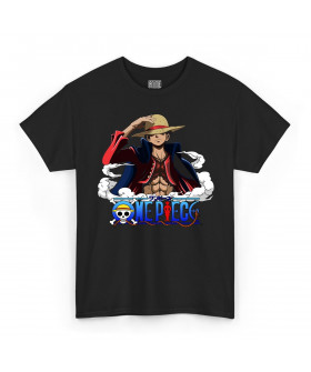 Чорна чоловіча футболка з аніме-принтом «T-shirt One Piece - Luffy»