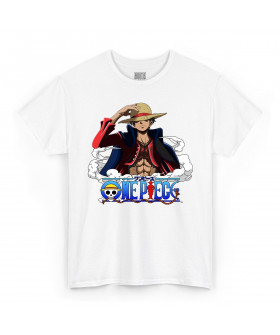 Біла чоловіча футболка з аніме-принтом «T-shirt One Piece - Luffy»