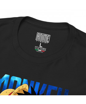 Чорна чоловіча футболка з аніме-принтом «T-shirt One Piece - Monckey D. Rufy»