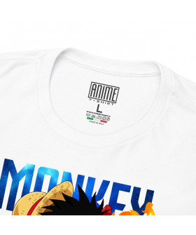 Біла чоловіча футболка з аніме-принтом «T-shirt One Piece - Monckey D. Rufy»