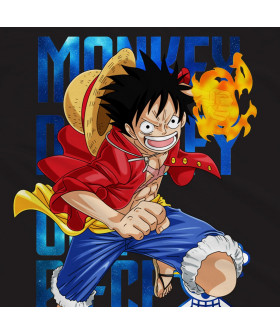 Біла чоловіча футболка з аніме-принтом «T-shirt One Piece - Monckey D. Rufy»