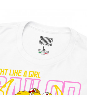 Біла чоловіча футболка з аніме-принтом «T-shirt Sailor Moon - Fight Like a Girl»