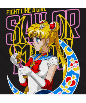 Біла чоловіча футболка з аніме-принтом «T-shirt Sailor Moon - Fight Like a Girl»