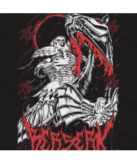 Чорна чоловіча футболка з аніме-принтом «T-shirt Berserk - Skull Knight Murales»