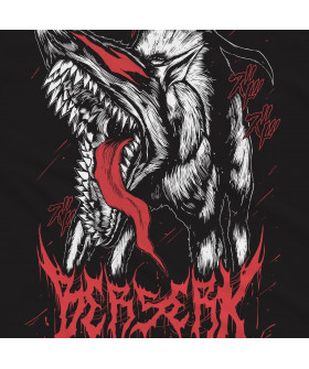 Чорна чоловіча футболка з аніме-принтом «T-shirt Berserk - The Beast Murales»