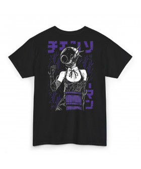 Чорна чоловіча футболка з аніме-принтом «T-shirt Chainsaw Man - Reze Murales»