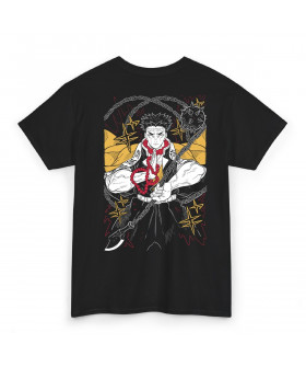 Чорна чоловіча футболка з аніме-принтом «T-shirt Demon Slayer - Gyomei Murales»