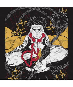 Чорна чоловіча футболка з аніме-принтом «T-shirt Demon Slayer - Gyomei Murales»