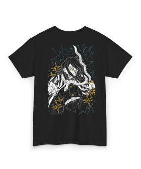 Чорна чоловіча футболка з аніме-принтом «T-shirt Demon Slayer - Obanai Murales»