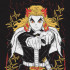 Чорна чоловіча футболка з аніме-принтом «T-shirt Demon Slayer - Rengoku Murales»