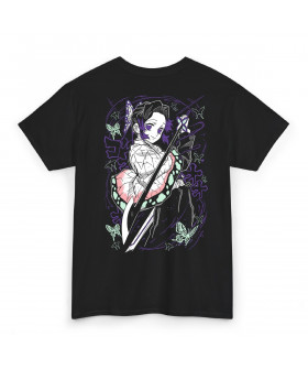 Чорна чоловіча футболка з аніме-принтом «T-shirt Demon Slayer - Shibobu Murales»