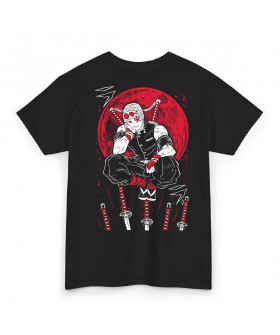 Чорна чоловіча футболка з аніме-принтом «T-shirt Demon Slayer - Uzui Murales»