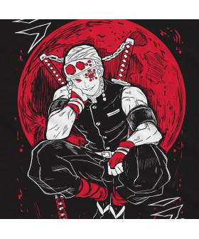 Чорна чоловіча футболка з аніме-принтом «T-shirt Demon Slayer - Uzui Murales»