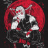Чорна чоловіча футболка з аніме-принтом «T-shirt Demon Slayer - Uzui Murales»