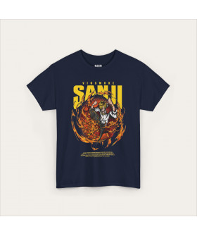 Темно-синя футболка Sanji Diable Jambe з аніме-принтом