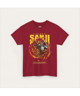 Червона футболка Sanji Diable Jambe з аніме-принтом