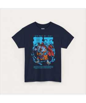Темно-синя футболка Jinbe Knight of Sea з аніме-принтом