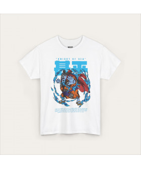 Біла футболка Jinbe Knight of Sea з аніме-принтом