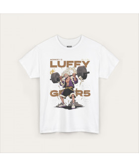 Біла футболка Nika Luffy Powerlift з аніме-принтом